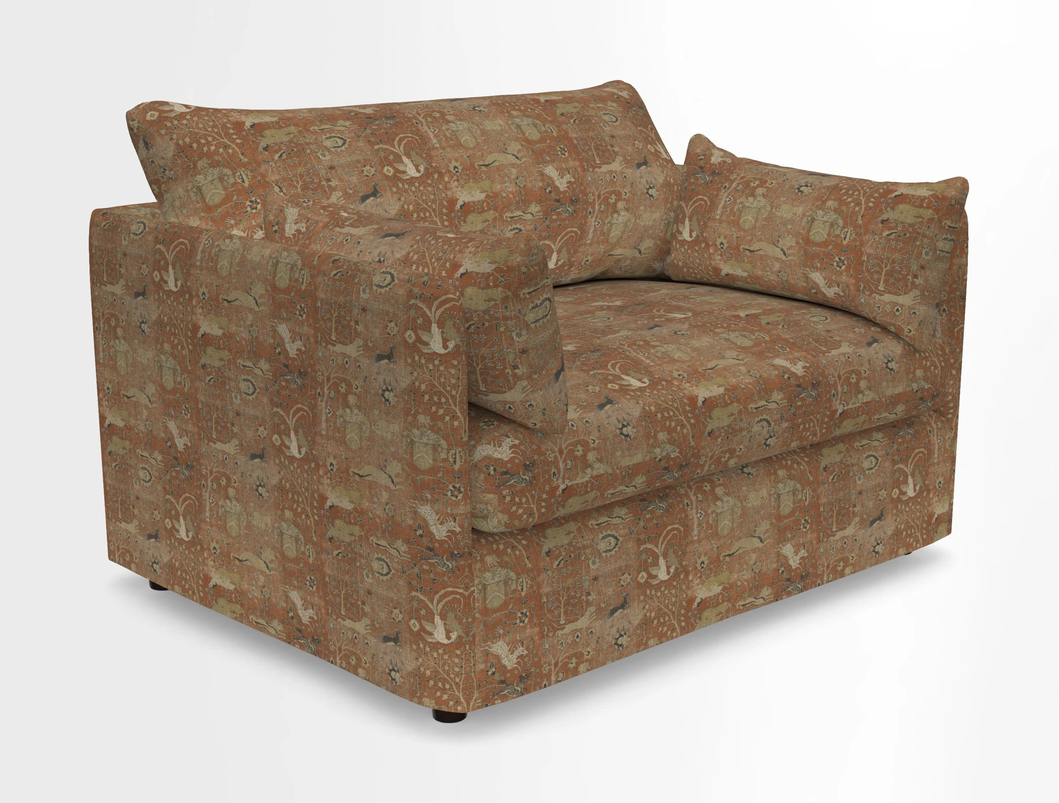 Madehurst Snuggler in Two Tone Plain Biscuit. Loose cover option available