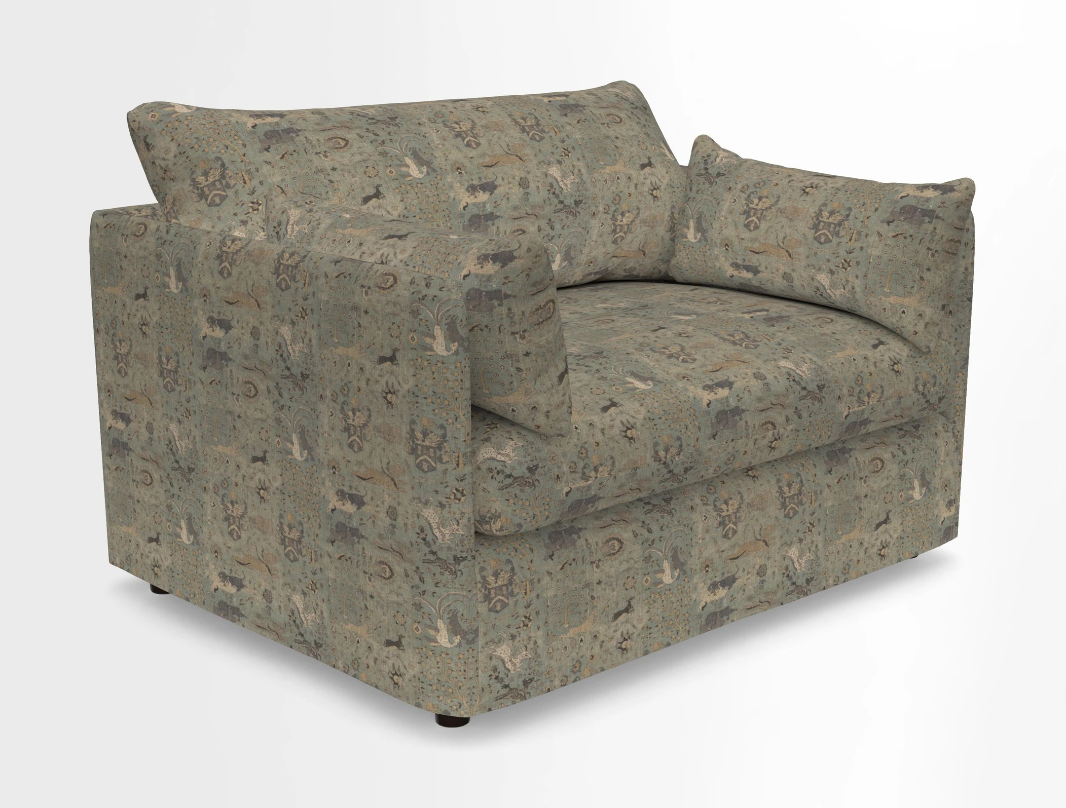 Madehurst Snuggler in Two Tone Plain Biscuit. Loose cover option available