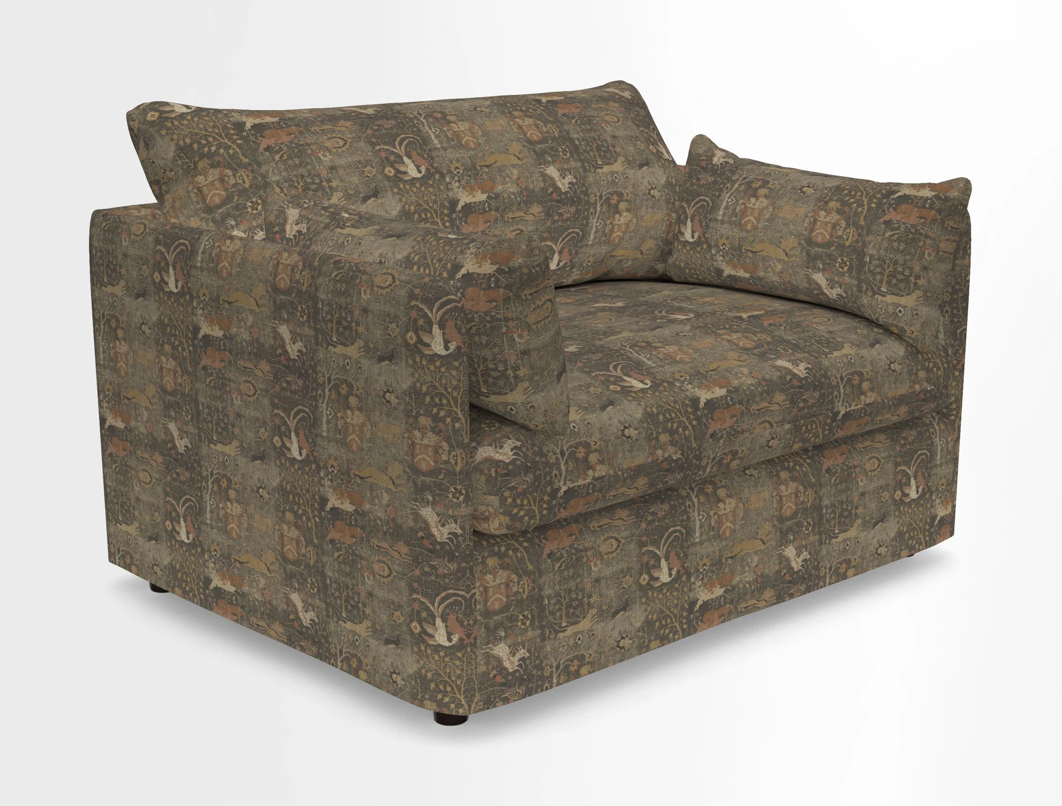 Madehurst Snuggler in Two Tone Plain Biscuit. Loose cover option available