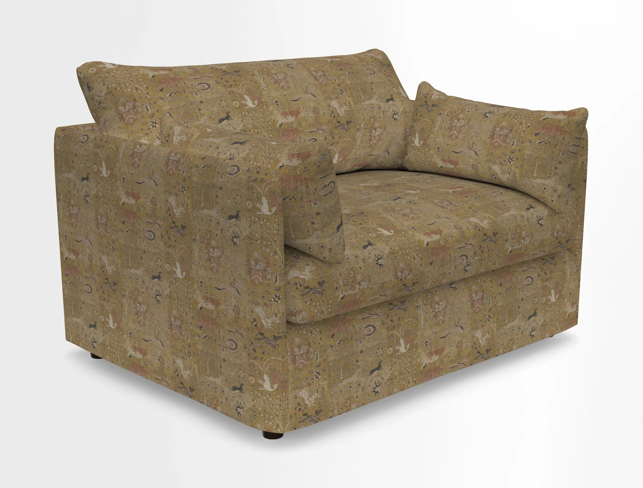 Madehurst Snuggler in Two Tone Plain Biscuit. Loose cover option available