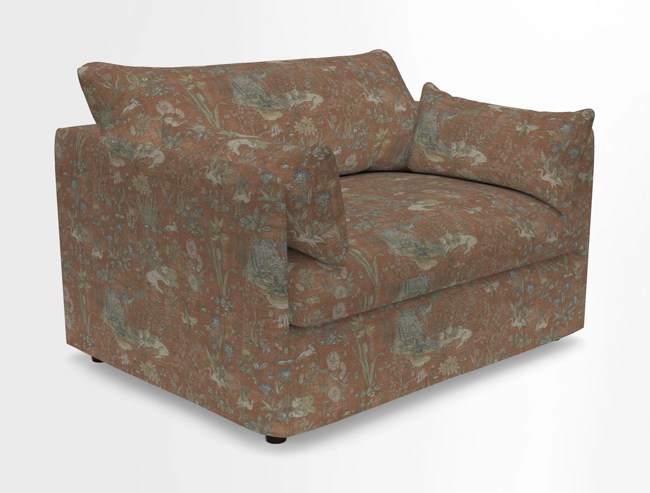 Madehurst Snuggler in Two Tone Plain Biscuit. Loose cover option available