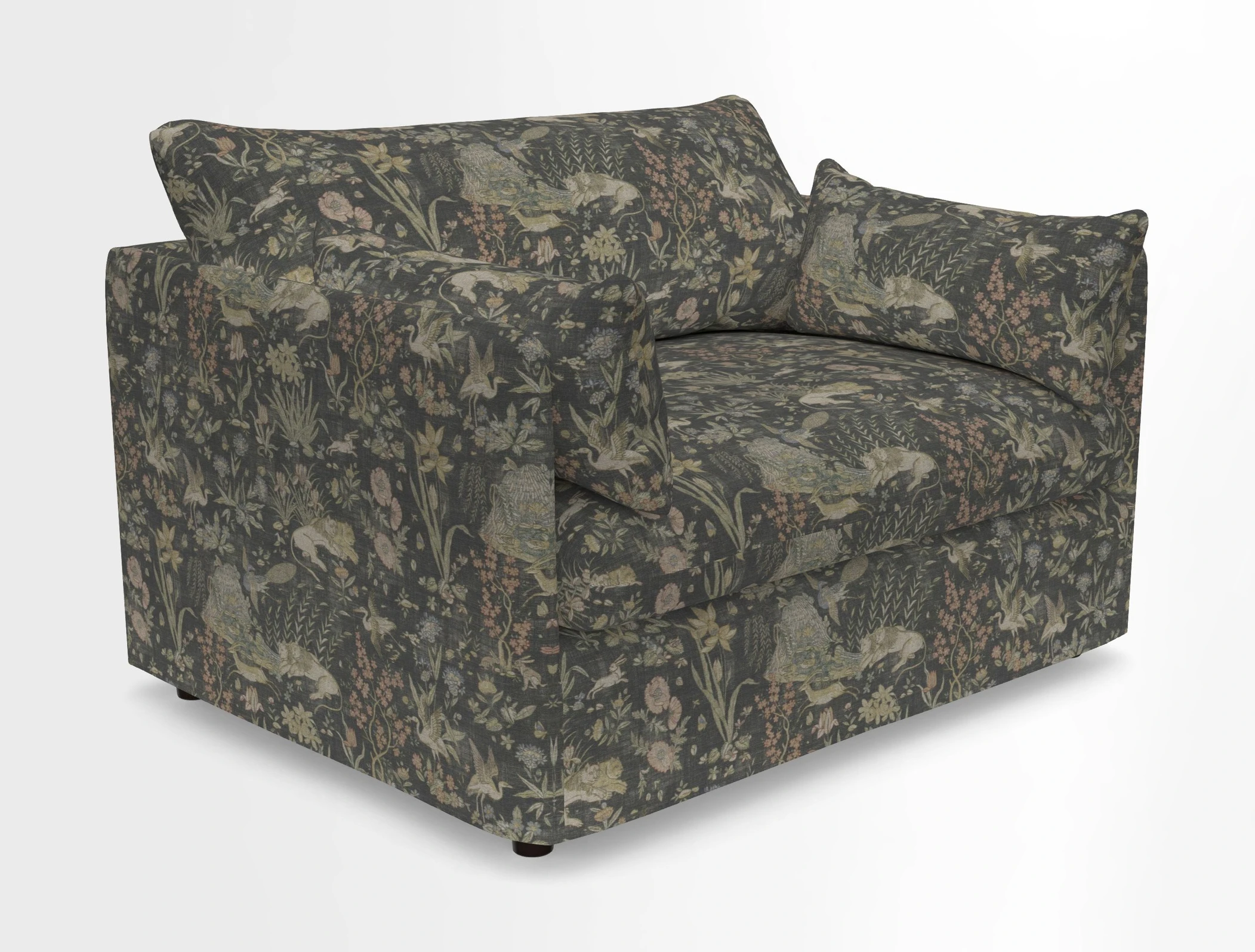 Madehurst Snuggler in Two Tone Plain Biscuit. Loose cover option available