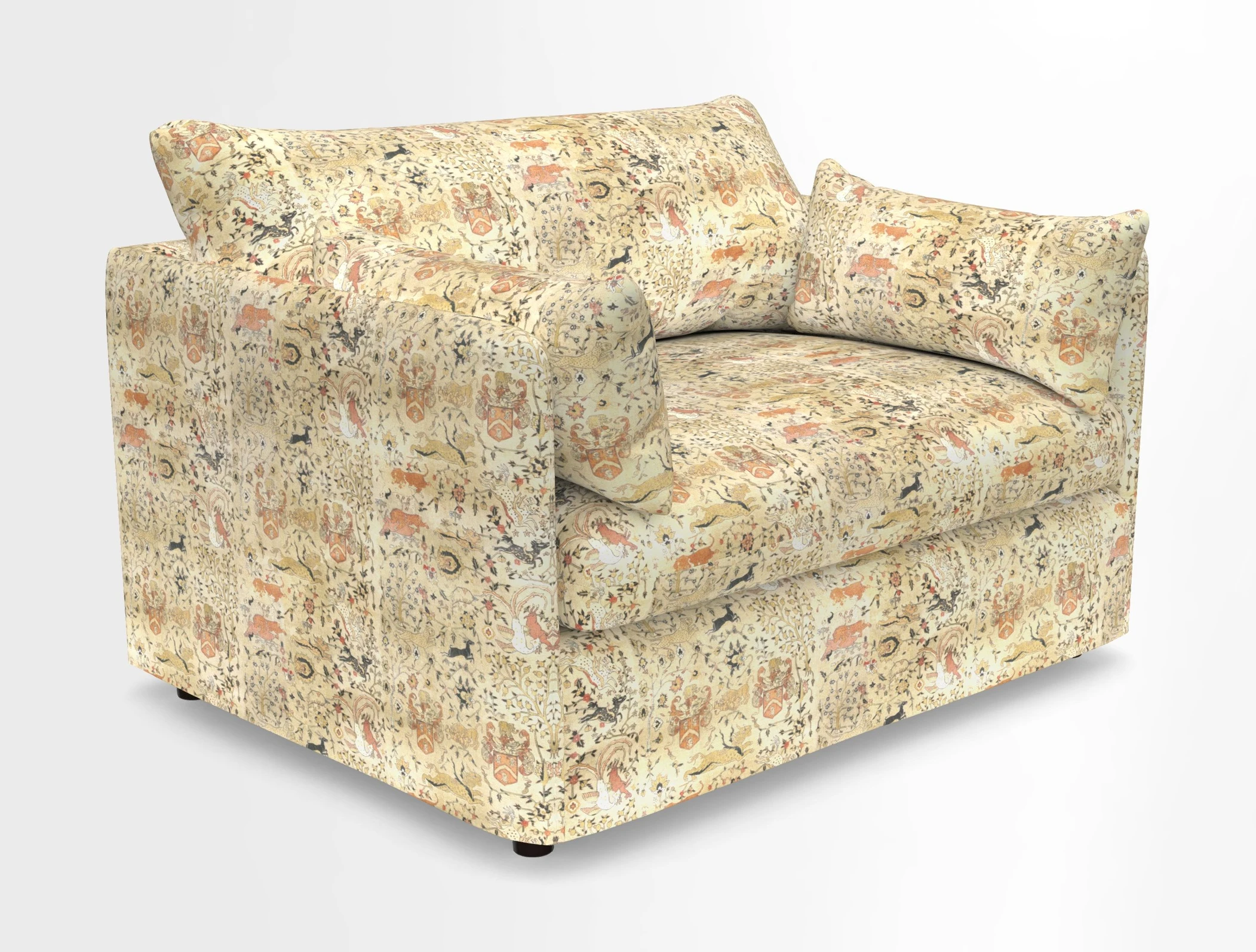 Madehurst Snuggler in Two Tone Plain Biscuit. Loose cover option available
