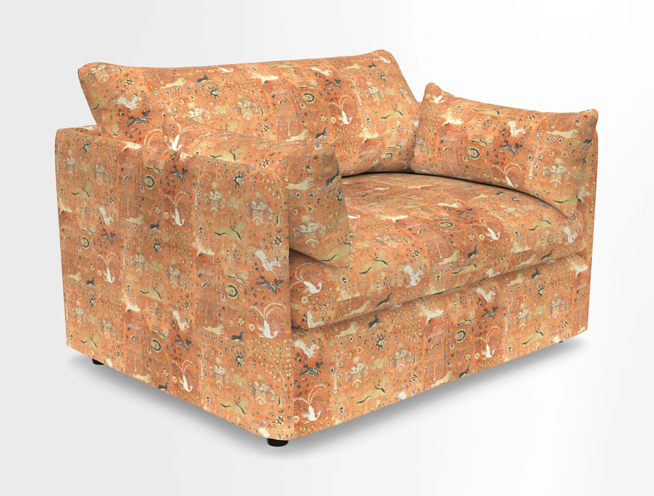 Madehurst Snuggler in Two Tone Plain Biscuit. Loose cover option available
