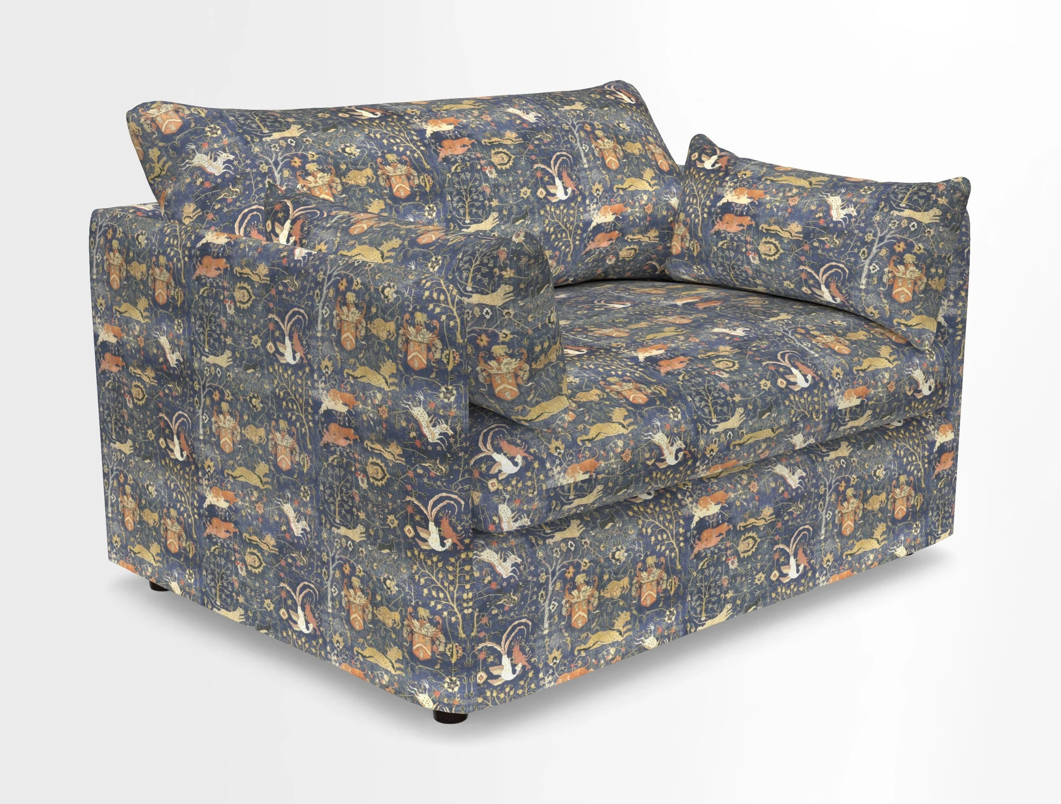 Madehurst Snuggler in Two Tone Plain Biscuit. Loose cover option available