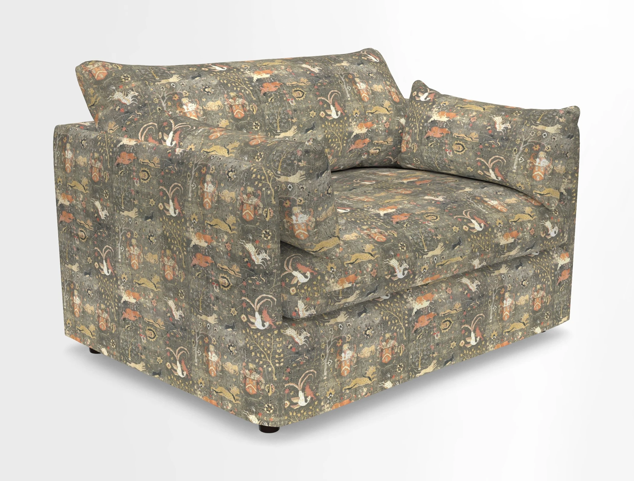 Madehurst Snuggler in Two Tone Plain Biscuit. Loose cover option available