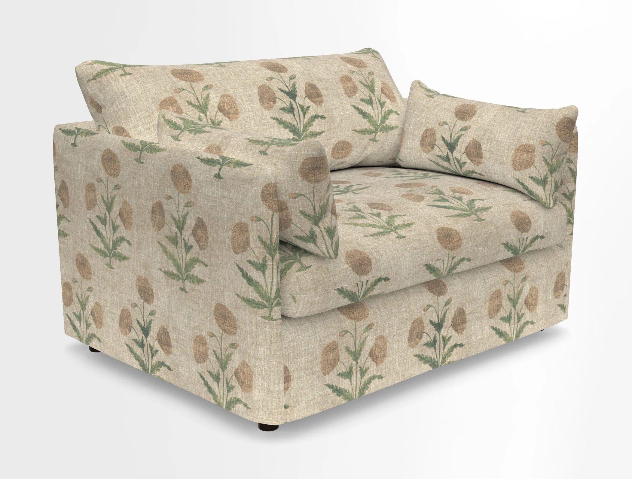 Madehurst Snuggler in Two Tone Plain Biscuit. Loose cover option available