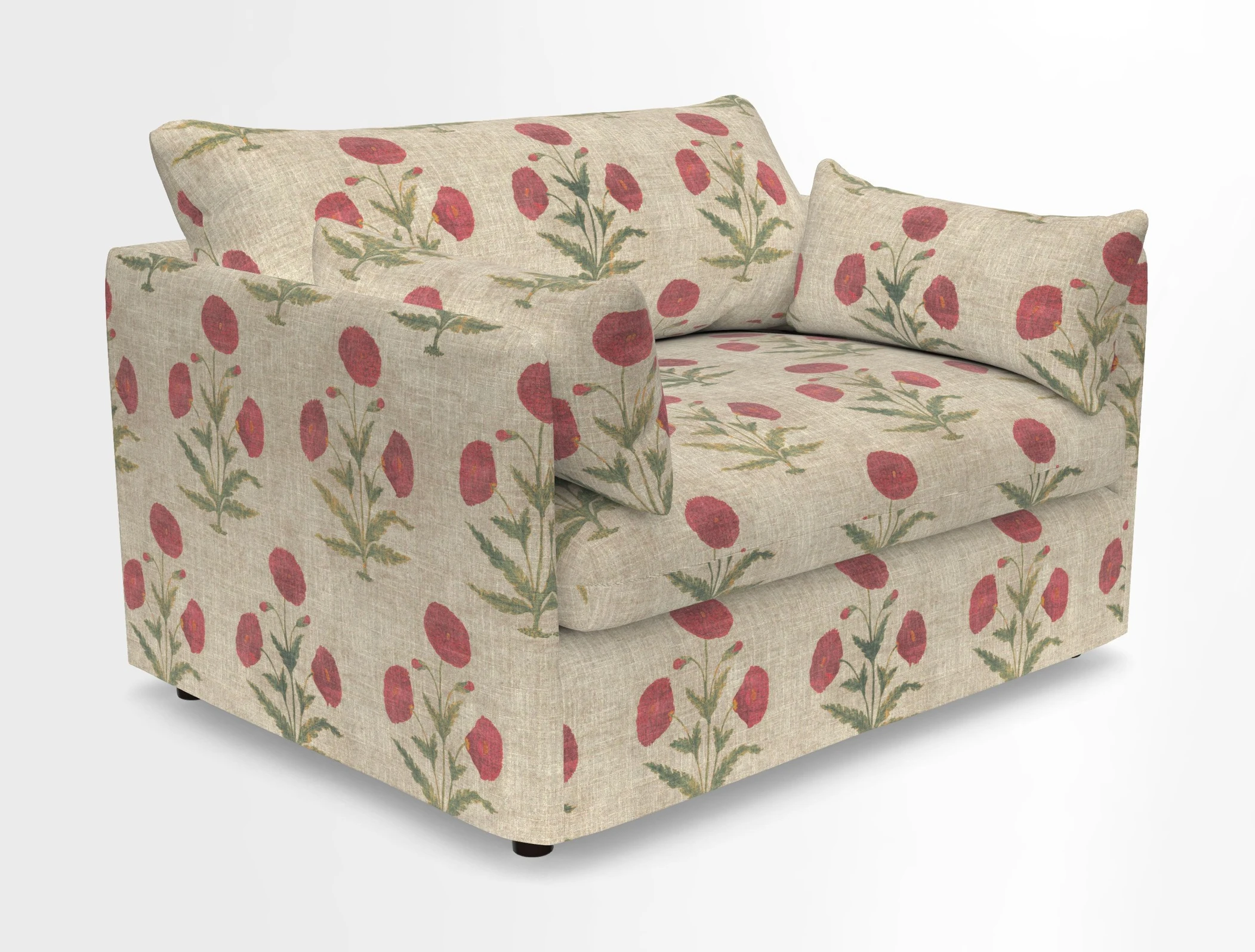 Madehurst Snuggler in Two Tone Plain Biscuit. Loose cover option available