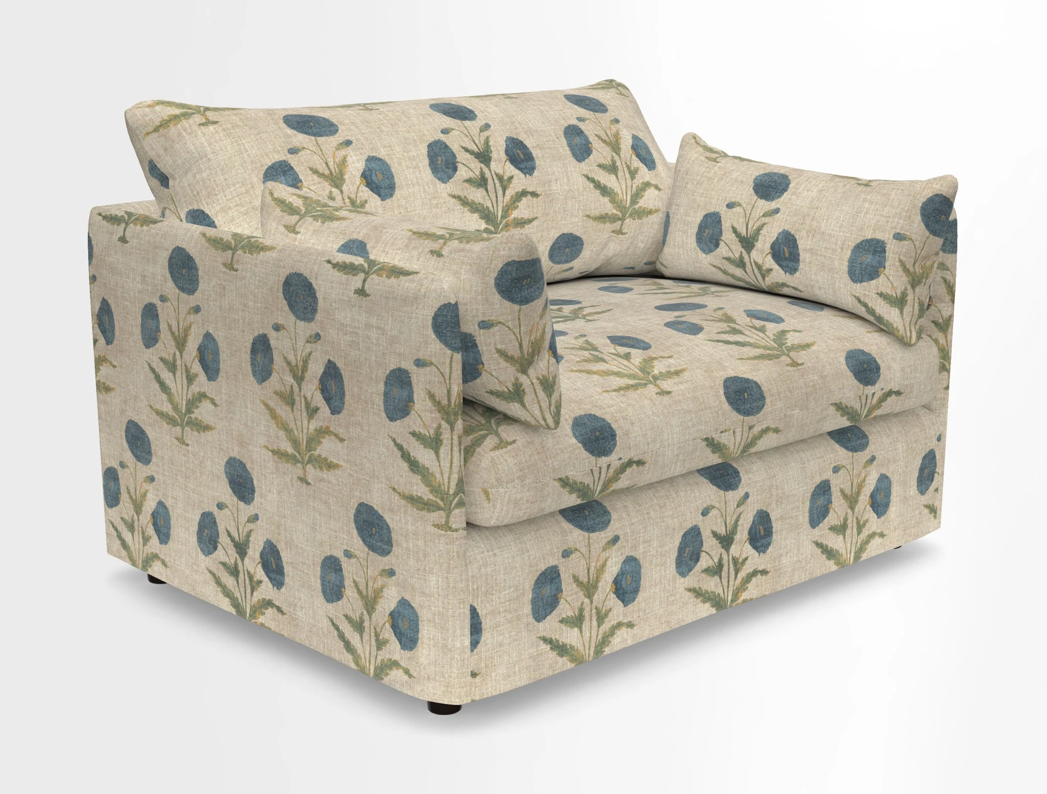 Madehurst Snuggler in Two Tone Plain Biscuit. Loose cover option available
