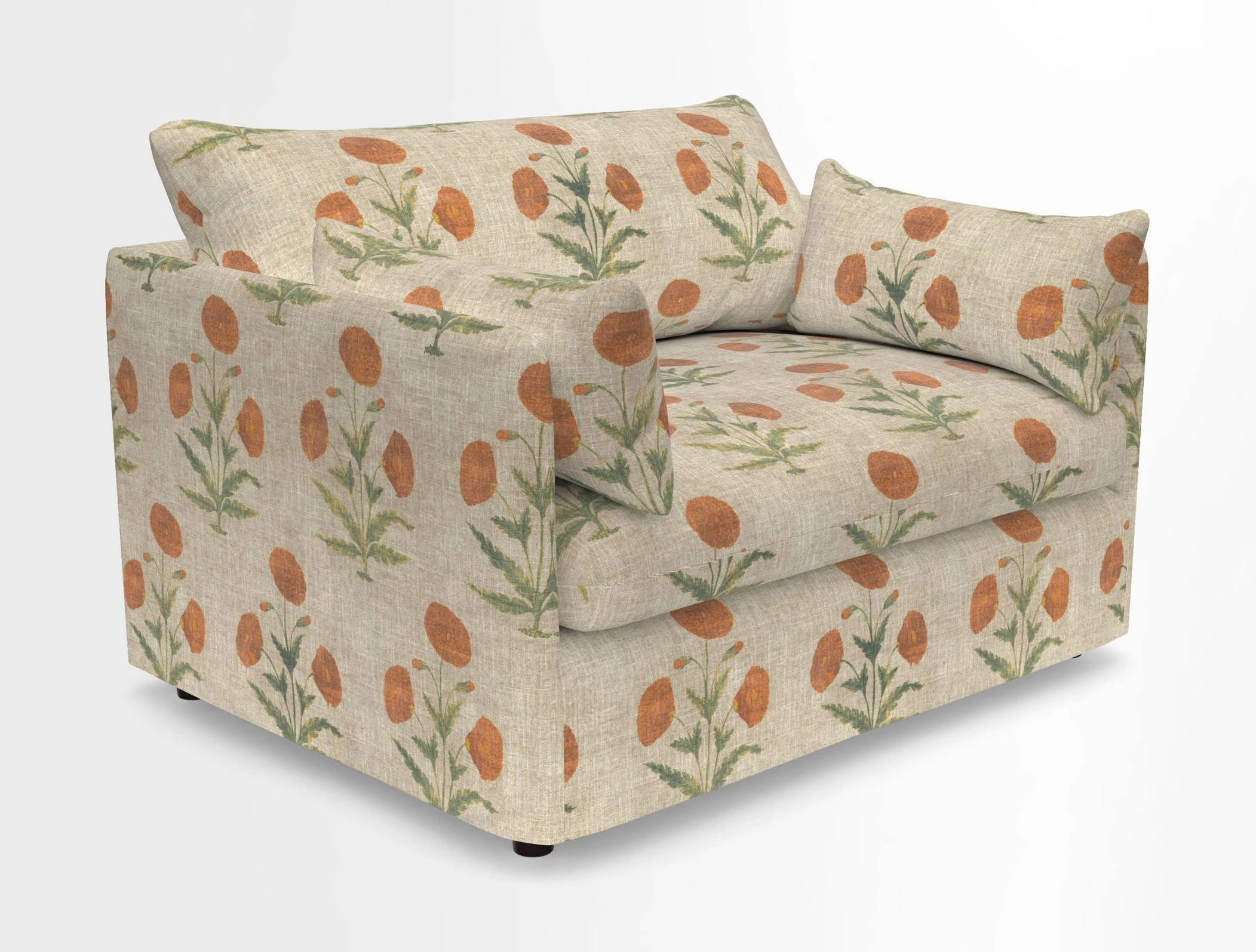 Madehurst Snuggler in Two Tone Plain Biscuit. Loose cover option available