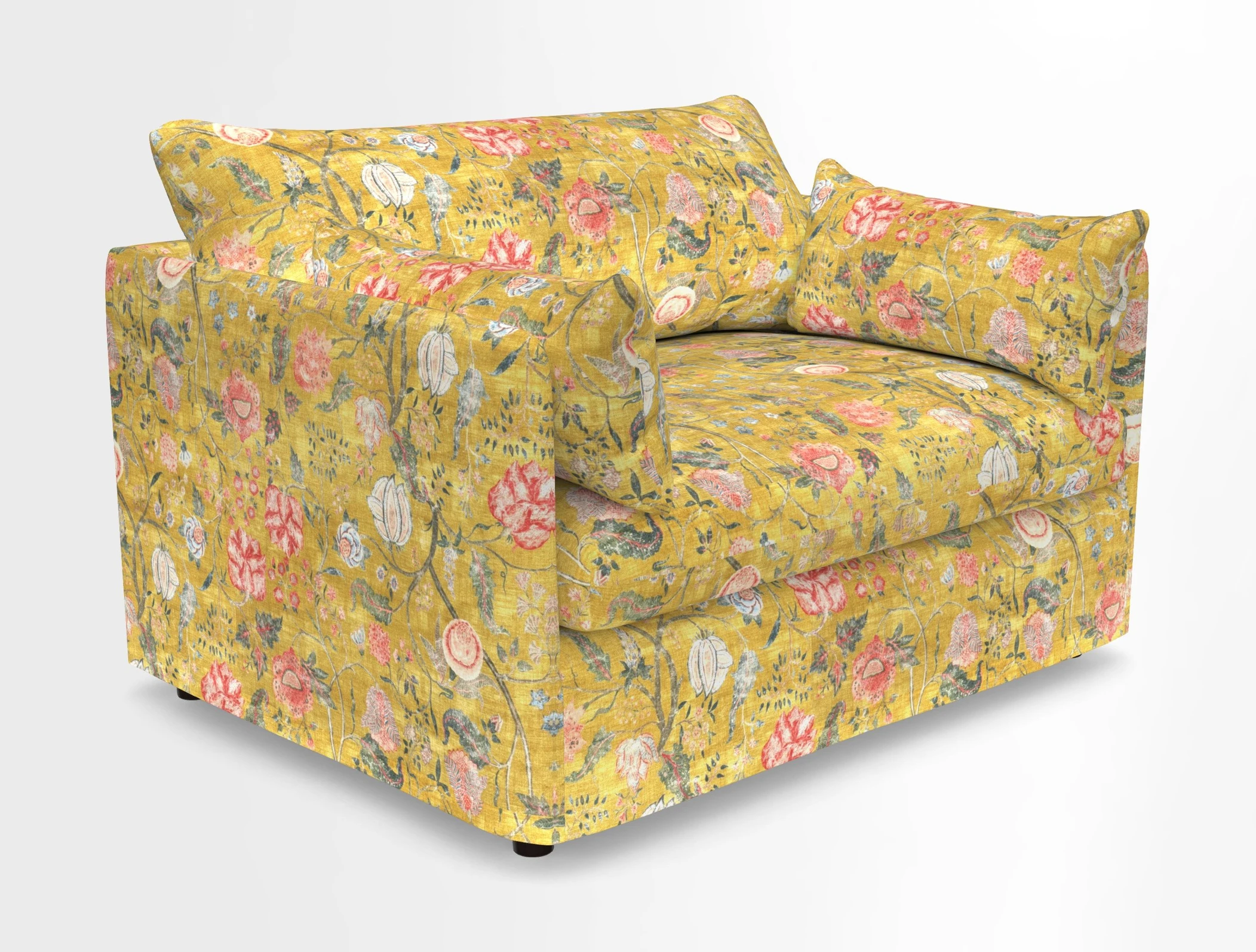 Madehurst Snuggler in Two Tone Plain Biscuit. Loose cover option available
