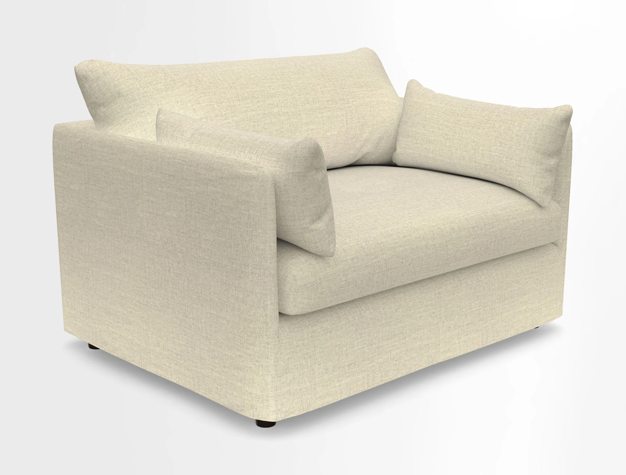 Madehurst Snuggler in Two Tone Plain Biscuit. Loose cover option available