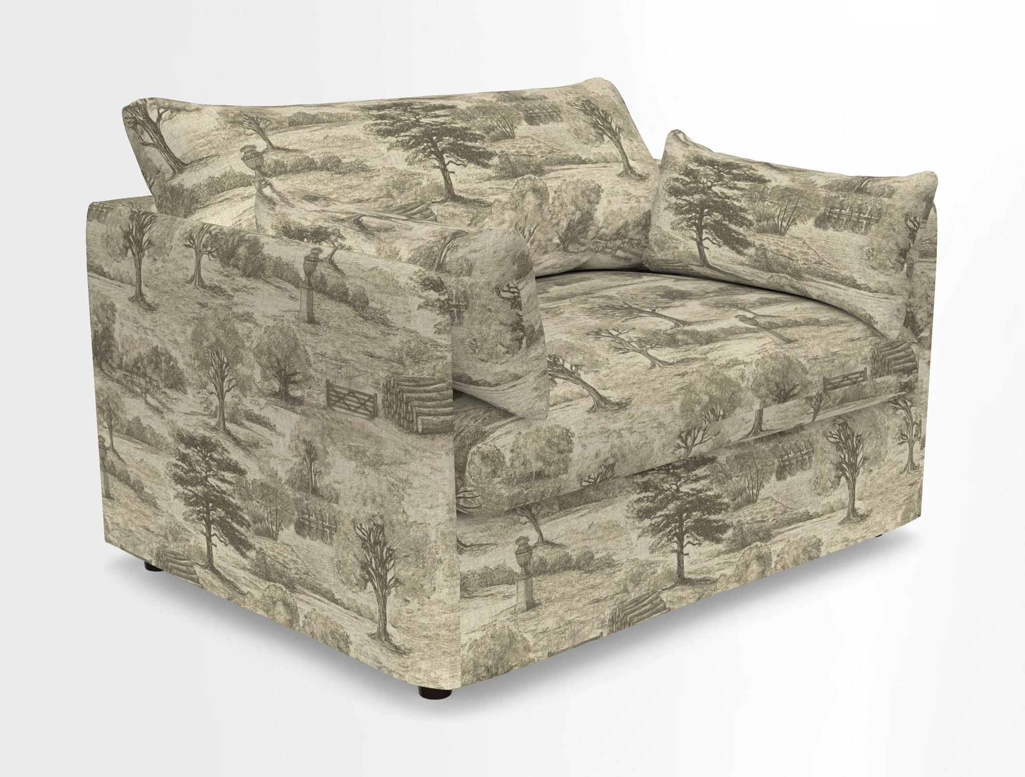Madehurst Snuggler in Two Tone Plain Biscuit. Loose cover option available