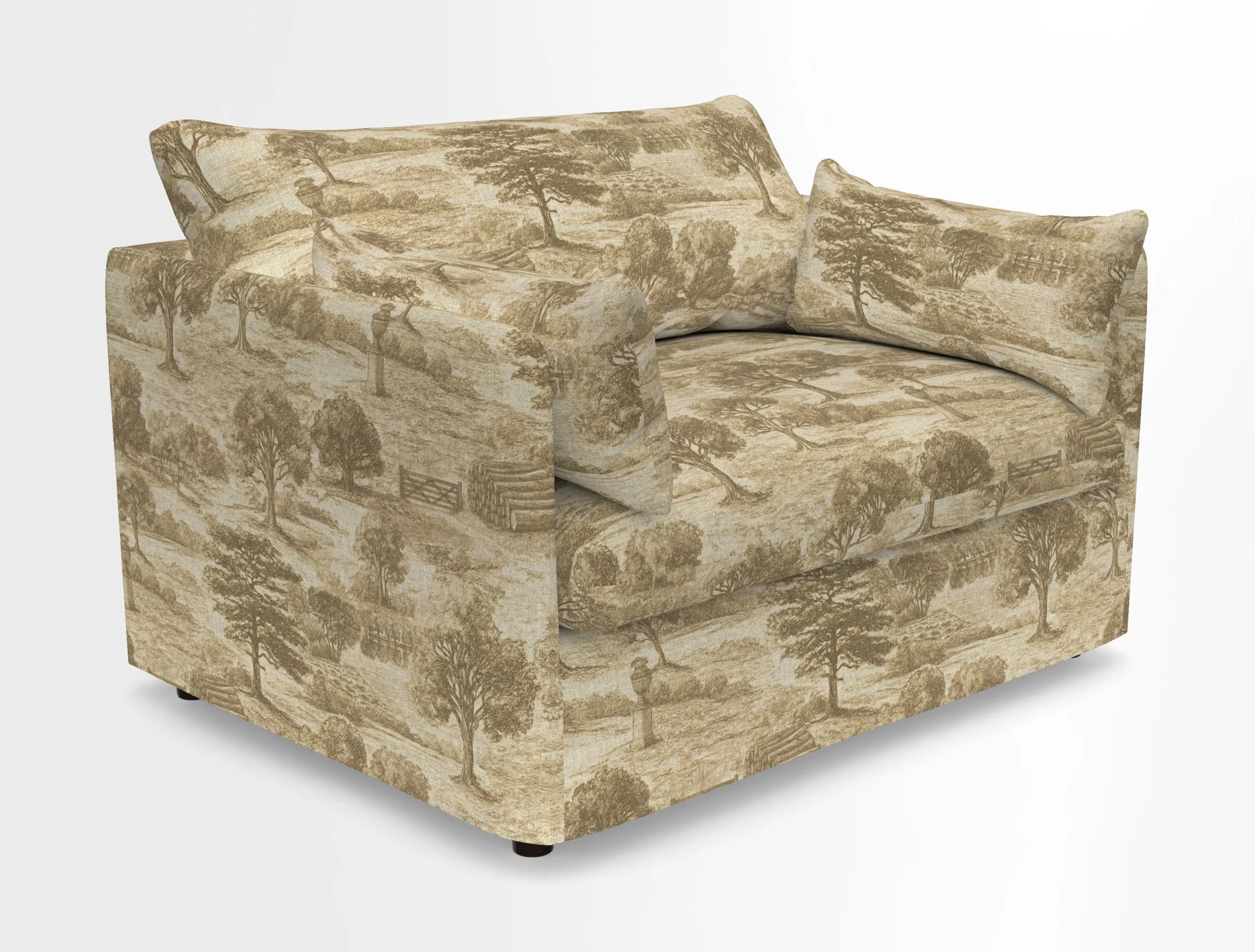 Madehurst Snuggler in Two Tone Plain Biscuit. Loose cover option available