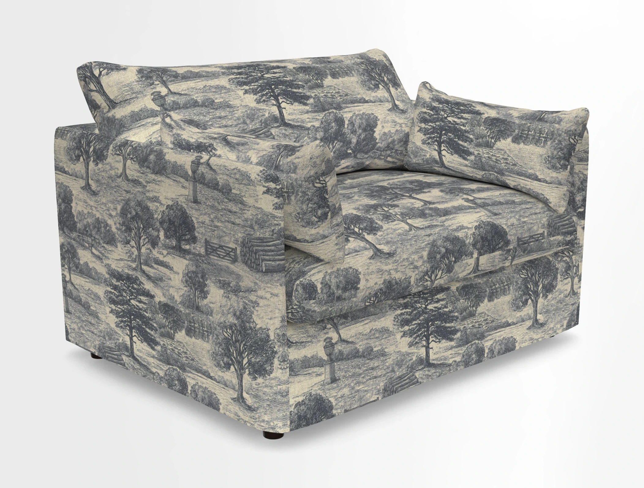 Madehurst Snuggler in Two Tone Plain Biscuit. Loose cover option available