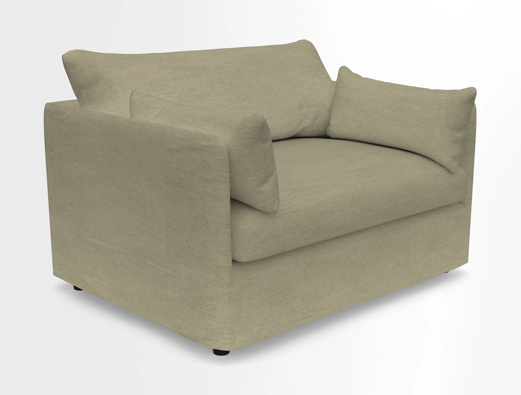 Madehurst Snuggler in Two Tone Plain Biscuit. Loose cover option available