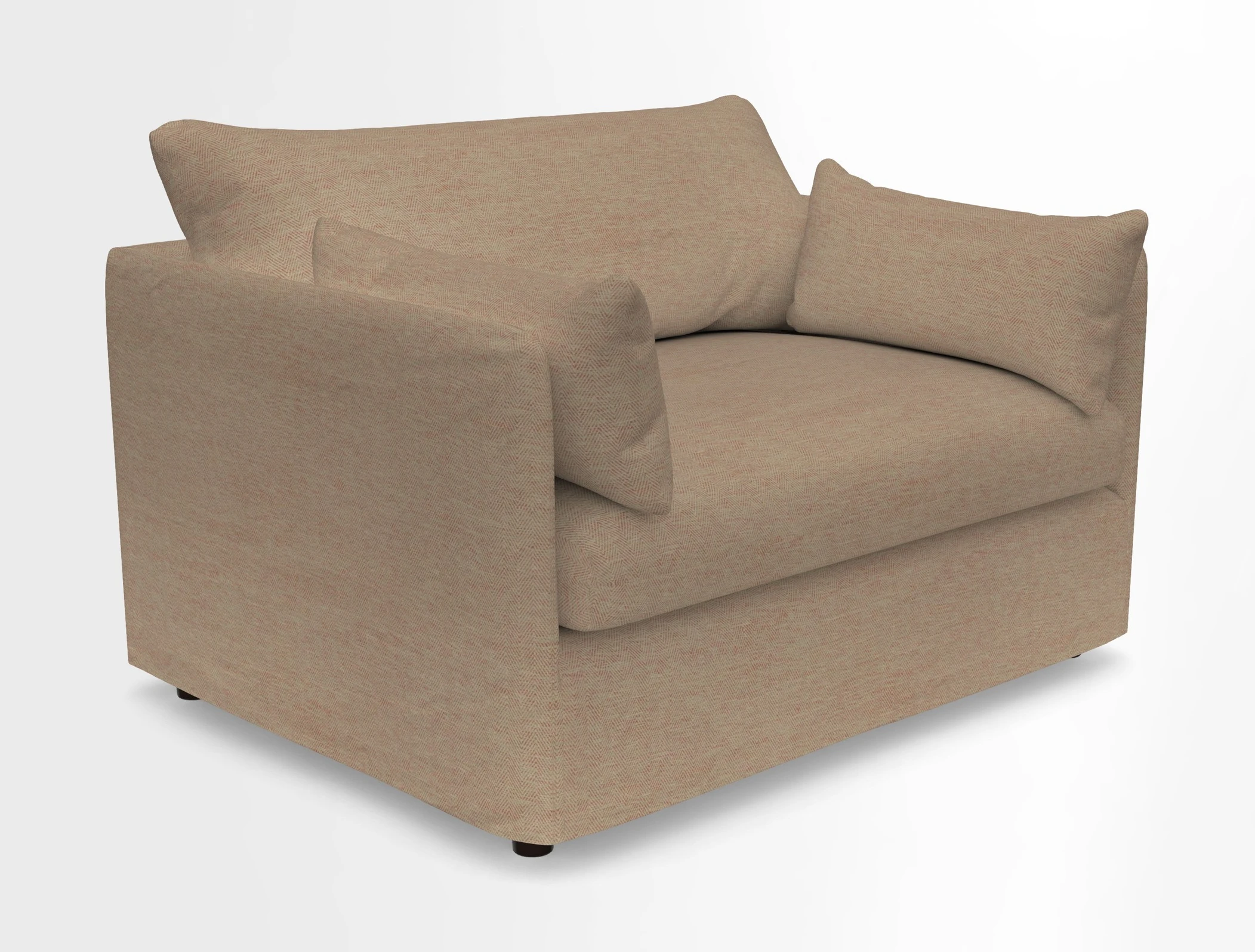 Madehurst Snuggler in Two Tone Plain Biscuit. Loose cover option available