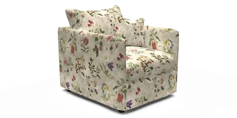 Madehurst Chair in Two Tone Plain Biscuit. Loose cover option available