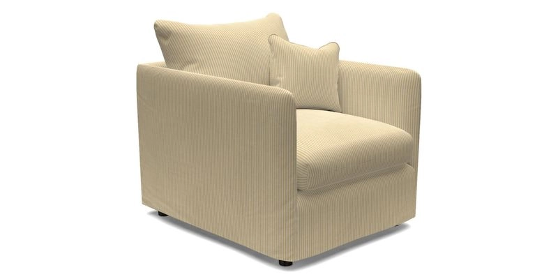 Madehurst Chair in Two Tone Plain Biscuit. Loose cover option available