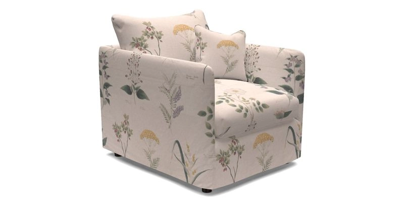 Madehurst Chair in Two Tone Plain Biscuit. Loose cover option available