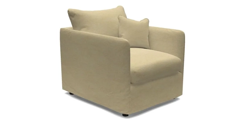 Madehurst Chair in Two Tone Plain Biscuit. Loose cover option available