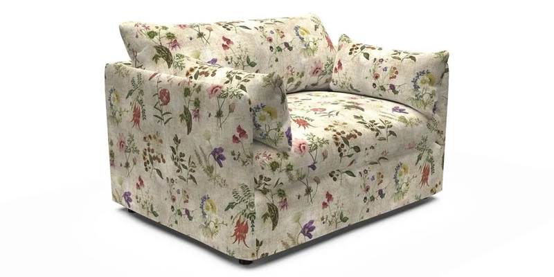 Madehurst Snuggler in Two Tone Plain Biscuit. Loose cover option available