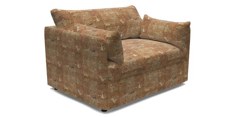 Madehurst Snuggler in Two Tone Plain Biscuit. Loose cover option available