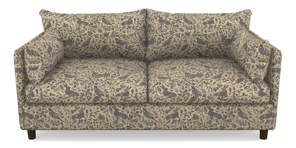 Product photograph of Madehurst 3 Seater Sofa In V A Drawn From Nature - Bird And Rabbit - Navy from Sofas and Stuff Limited