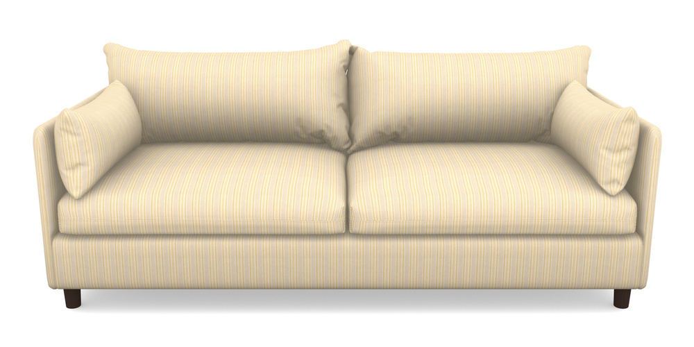 Product photograph of Madehurst 4 Seater Sofa In Cloth 22 - Racing Stripes Ayr - Lemon from Sofas and Stuff Limited