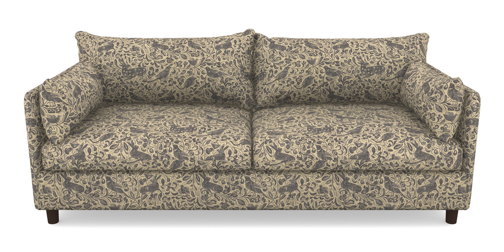 Product photograph of Madehurst 4 Seater Sofa In V A Drawn From Nature - Bird And Rabbit - Navy from Sofas and Stuff Limited