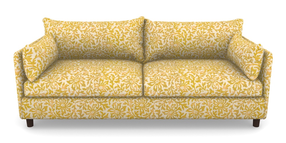 Product photograph of Madehurst 4 Seater Sofa In V A Brompton Collection - Floral Scroll - Corn from Sofas and Stuff Limited