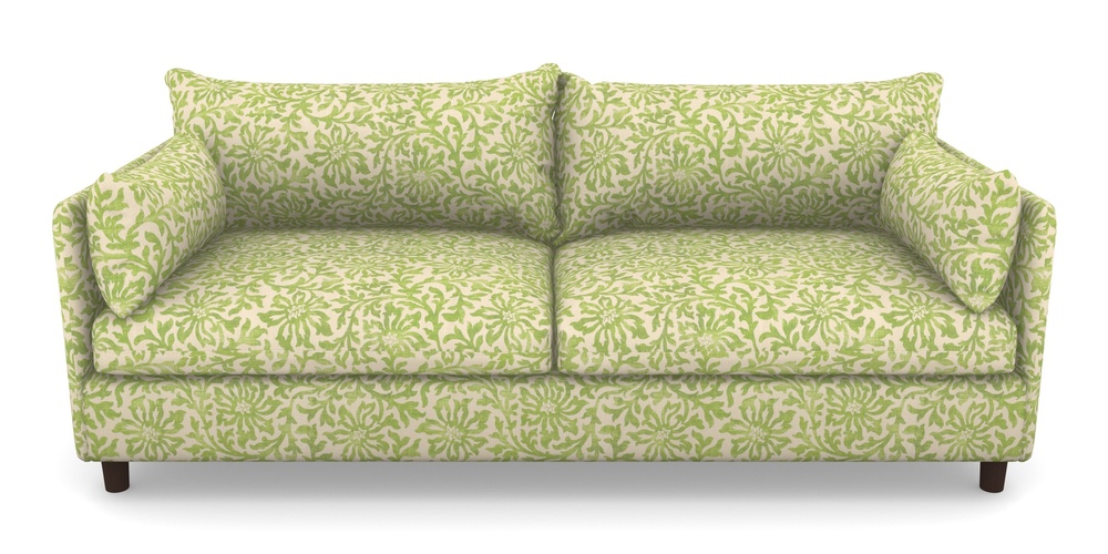 Product photograph of Madehurst 4 Seater Sofa In V A Brompton Collection - Floral Scroll - Lime from Sofas and Stuff Limited