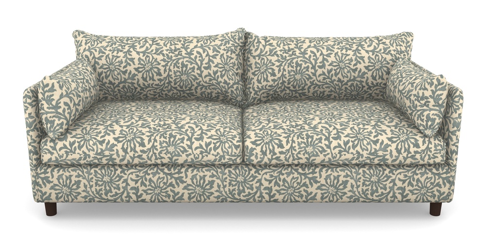 Product photograph of Madehurst 4 Seater Sofa In V A Brompton Collection - Floral Scroll - Pebble from Sofas and Stuff Limited