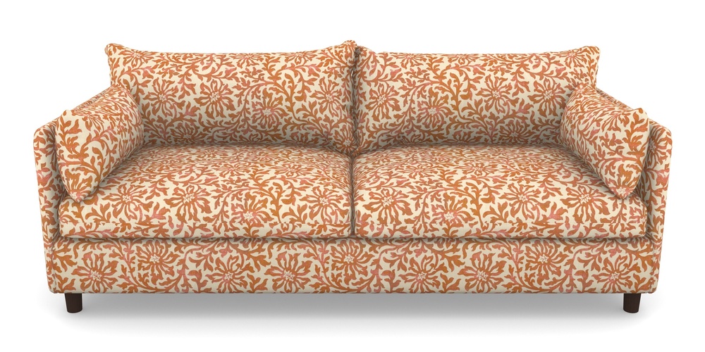 Product photograph of Madehurst 4 Seater Sofa In V A Brompton Collection - Floral Scroll - Terracotta from Sofas and Stuff Limited