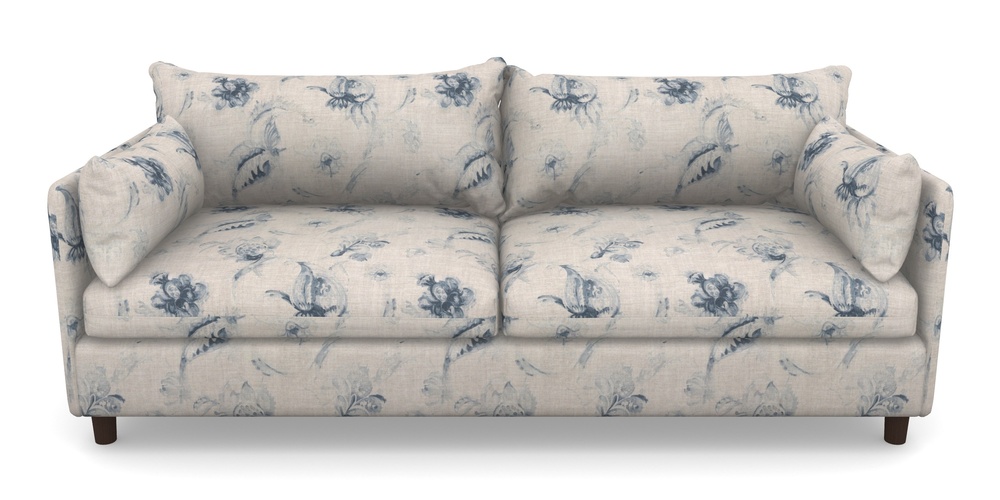 Product photograph of Madehurst 4 Seater Sofa In Floral Linen - Lela Mystery Indigo from Sofas and Stuff Limited