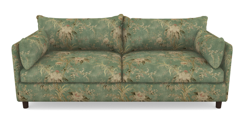 Product photograph of Madehurst 4 Seater Sofa In Floral Linen - Zefferino Emerald from Sofas and Stuff Limited