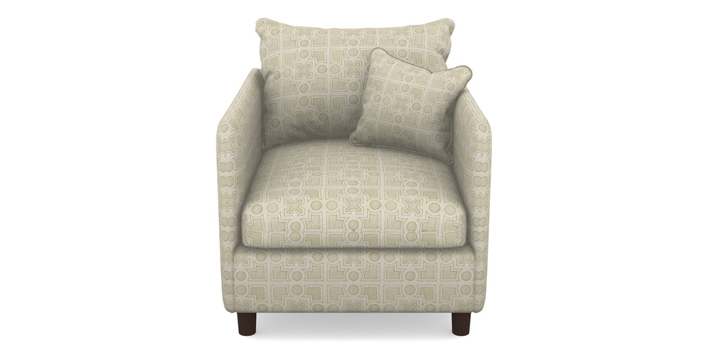 Product photograph of Madehurst Chair In Rhs Collection - Small Knot Garden Cotton Weave - Olive from Sofas and Stuff Limited