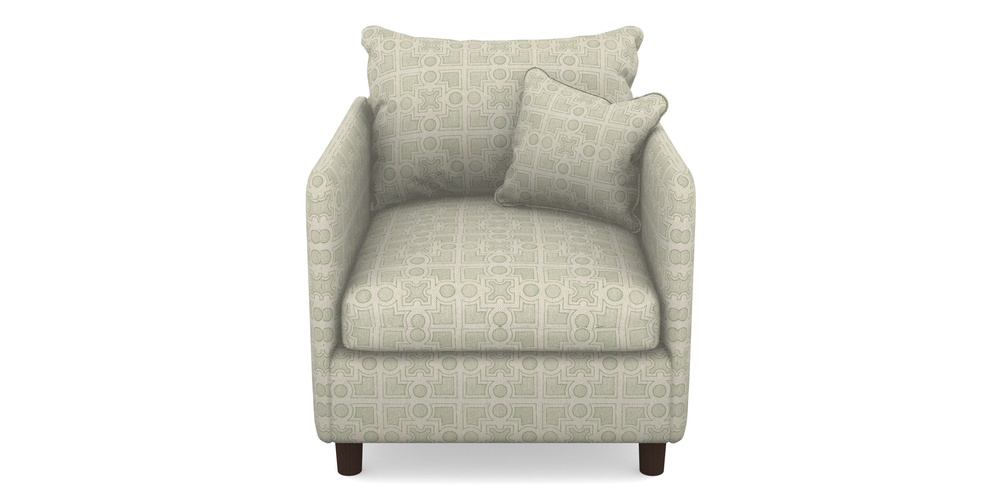 Product photograph of Madehurst Chair In Rhs Collection - Small Knot Garden Cotton Weave - Pistachio from Sofas and Stuff Limited