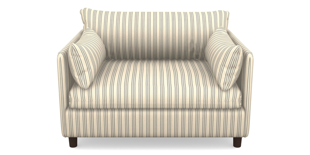 Product photograph of Madehurst Snuggler In Cloth 22 - Racing Stripes Ayr - Charcoal from Sofas and Stuff Limited