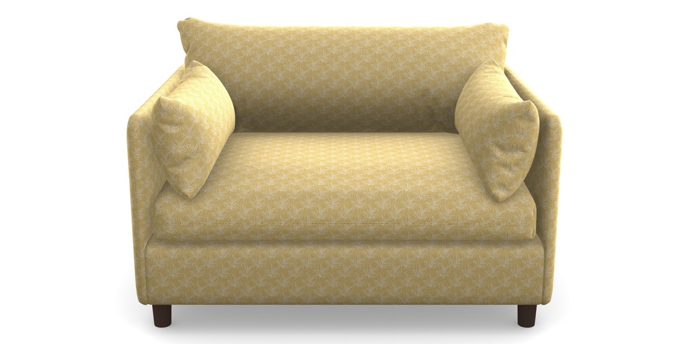 Product photograph of Madehurst Snuggler In Cloth 21 - Decorative Leaf - Canary from Sofas and Stuff Limited