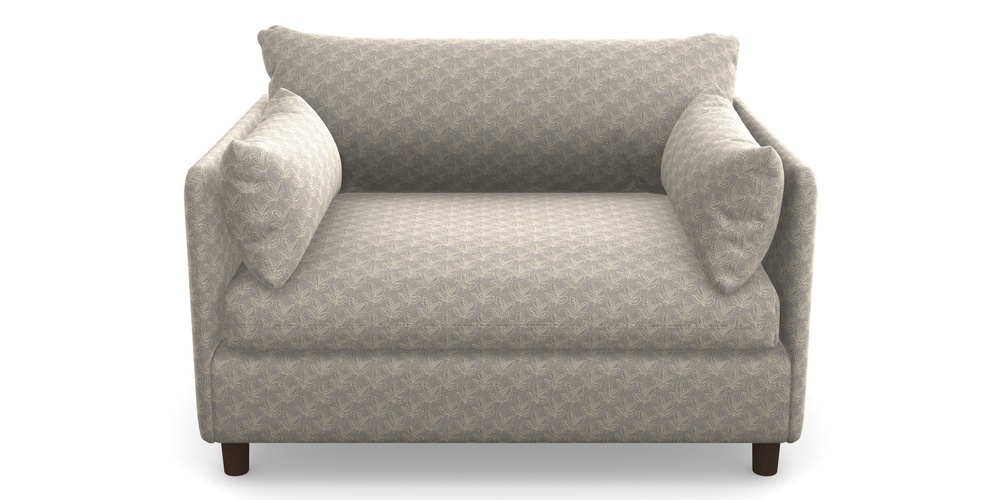 Product photograph of Madehurst Snuggler In Cloth 21 - Decorative Leaf - Magnesium from Sofas and Stuff Limited