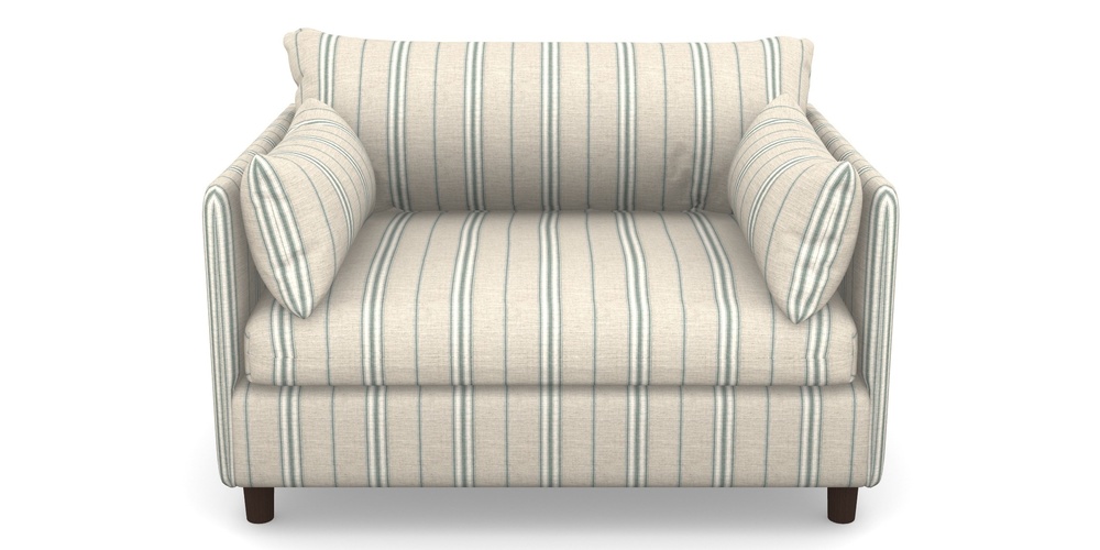 Product photograph of Madehurst Snuggler In Cloth 18 Stripes - Regimental - Basil from Sofas and Stuff Limited