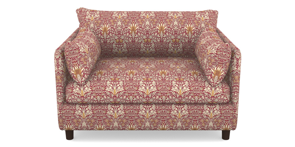 Product photograph of Madehurst Snuggler In William Morris Collection - Snakeshead - Claret Gold from Sofas and Stuff Limited