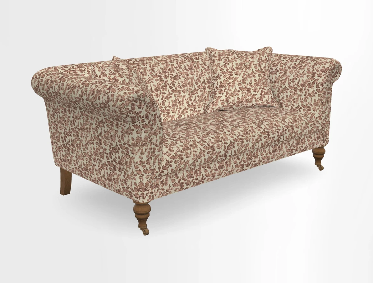 Masham 3 Seater Sofa in V&A Threads of India on Linen Paisley Splendour Steel