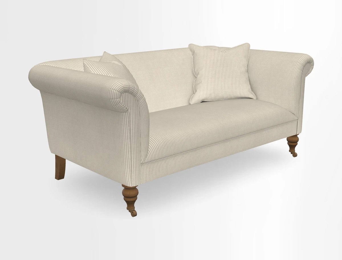 Masham 3 Seater Sofa in V&A Threads of India on Linen Paisley Splendour Steel