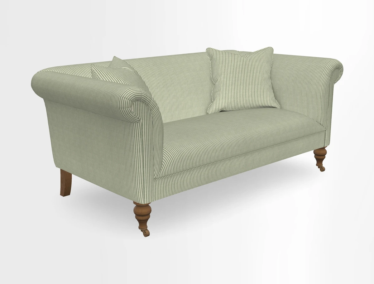 Masham 3 Seater Sofa in V&A Threads of India on Linen Paisley Splendour Steel