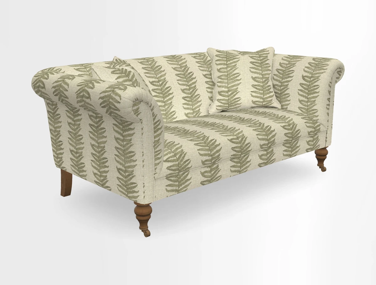 Masham 3 Seater Sofa in V&A Threads of India on Linen Paisley Splendour Steel