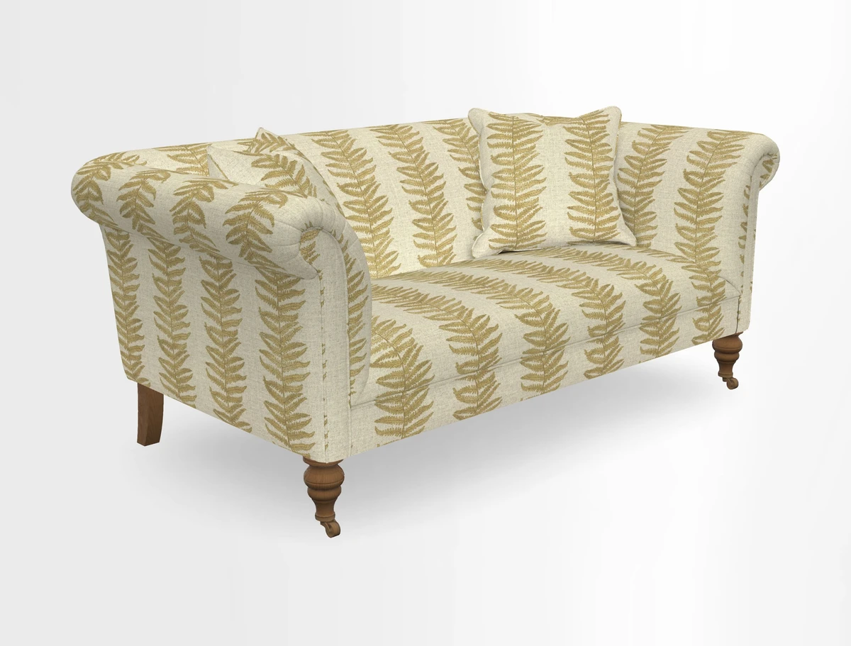 Masham 3 Seater Sofa in V&A Threads of India on Linen Paisley Splendour Steel