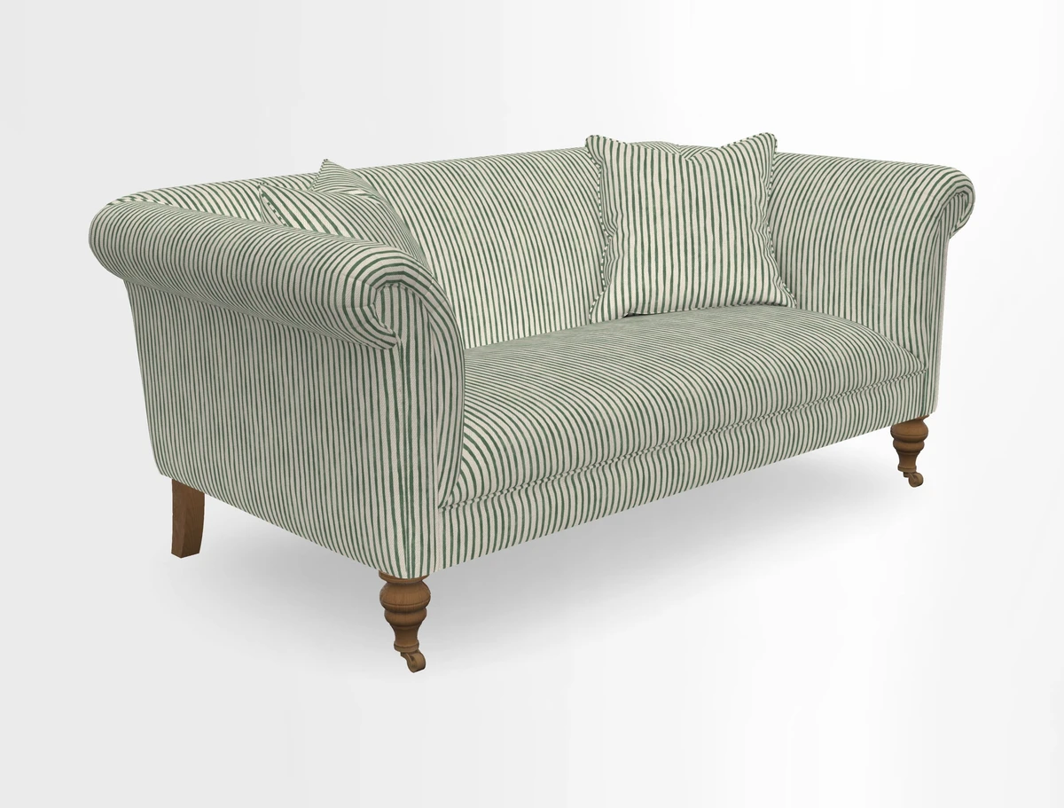 Masham 3 Seater Sofa in V&A Threads of India on Linen Paisley Splendour Steel