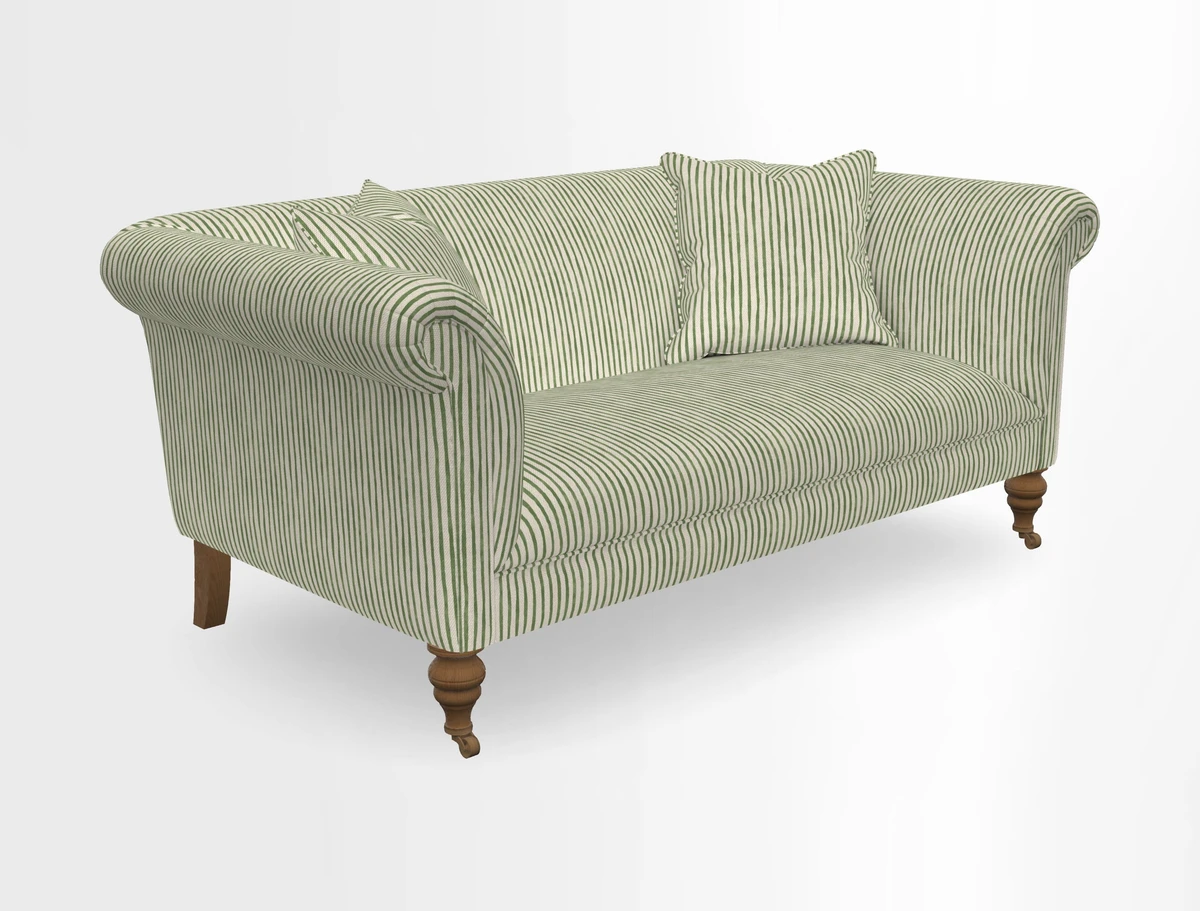 Masham 3 Seater Sofa in V&A Threads of India on Linen Paisley Splendour Steel